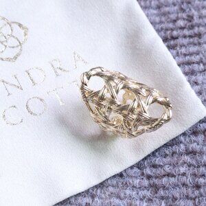 New. Kendra Scott Natalie Gold Statement Ring S/M